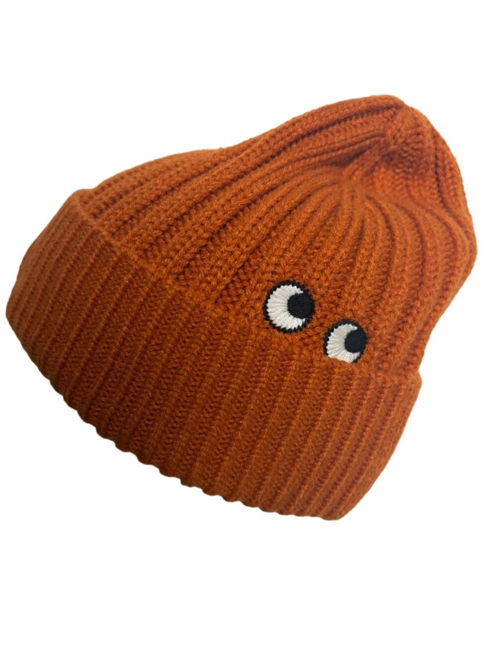 Anya Hindmarch Wool Blend Beanie Uniqlo Knitted Heattech Hat Unisex in Orange